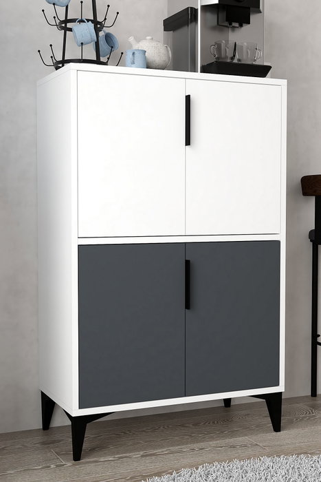 Hanah Home Ada 1402 Armario Multiusos Blanco y Antracita